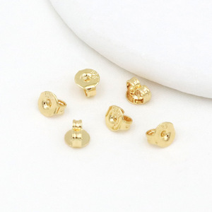 Puntas de pendientes redondas chapadas en oro auténtico de 18 quilates, accesorios para pendientes hechos a mano con baño de oro de 14 quilates que preserva el color, A51 - Product Image 4