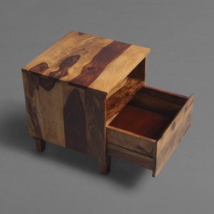 Farmhouse Black Wood Rattan Nightstand with 2 Drawers Bedside <b>Table</b> for Bedroom Modern <b>Storage</b> <b>Side</b> <b>Table</b> Furniture - Product Image 4