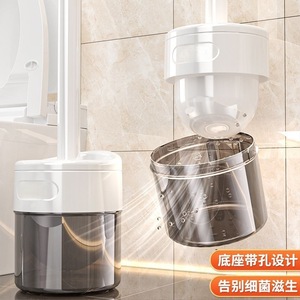 Toilet <b>Brush</b> With Drain Base Wall Mounted Long Handle <b>Round</b> Durable Easy To Clean Bathroom Cleaning Tool - Product Image 3