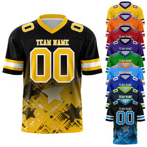 Toptan Retro amerikan futbolu t-shirt kişiselleştirilmiş nefes hızlı kuru yıldız degrade kısa kollu Rugby forması - Product Image 1