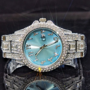 Reloj de Lujo Único para Hombre con Diamantes, Reloj Redondo Plateado con Números Árabes, Esfera Personalizada, Reloj de Pulsera de Cuarzo de Lujo con Circonitas - Product Image 3