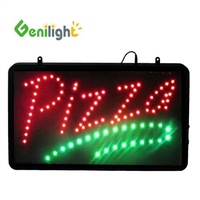 Enseigne lumineuse LED électronique couleur pour fenêtre, OEM, pour affichage de pizzas en intérieur, enseigne suspendue en aluminium pour restaurants et hôtels, garantie 1 an