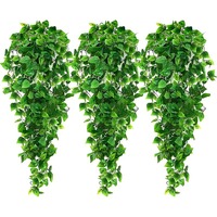 Tanaman Hias Artificial Real Touch Ivy Vine untuk Hiasan Dinding Scindapsus Pothos Dekorasi Rumah Indoor Outdoor Grosir