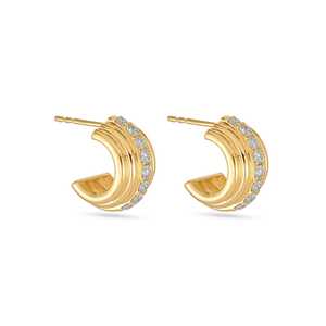 <span class=keywords><strong>Boucles</strong></span> d'oreilles <span class=keywords><strong>multi</strong></span>-<span class=keywords><strong>anneaux</strong></span> en or à la mode avec revêtement en diamant pour cadeau Zircon Stones Plaqué or - Product Image 1