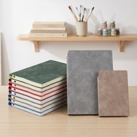 Agenda en cuir PU souple A5, reliure thermique, fermeture magnétique, logo en relief, porte-stylo, 80 feuilles, usage bureautique