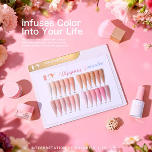 Hanyi OEM Premium Natural Vegan Dip Powder Set 24 Couleurs 18ml Séchage à l'air Faible odeur LED Cured Usage professionnel - Product Image 2