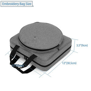 Kit de couture à fermeture éclair en polyester durable sac fourre-tout sac de crochet étanche sac de rangement léger pour outils de broderie multi-poches - Product Image 2