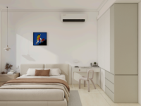 Ensemble de chambre à coucher classique moderne avec lit et armoire en bois écologique, grand rangement et taille personnalisable