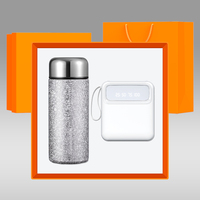 Coffret Cadeau d'Entreprise Premium 2 pièces : Gourde Isotherme en Acier Inoxydable + Batterie Externe 10000mAh, Boîte Cadeau d'Affaires Personnalisée, Infuseur à Thé 304