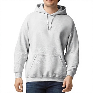 <b>Grey</b> <b>Fleece</b> Hoodie <b>Men</b> Soft Winter Layer Solid Color Warm Cotton Pullover Regular Fit Casual Style Windproof Breathable Daily - Product Image 1