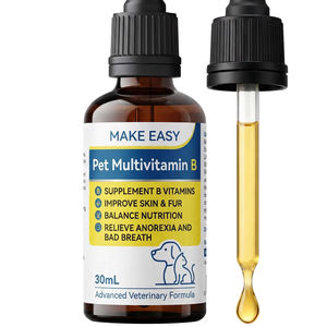 Gouttes liquides OEM pour l'entretien du pelage des animaux de compagnie, supplément de vitamines du complexe B et d'acides aminés pour une peau et un pelage sains chez le chien et le chat - Product Image 1