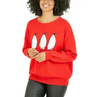 OEM/ODM Produsen Sweater Payet Pullover Natal Wanita Pola Rajutan Baru Sweater Wanita Pullover Natal Musim Dingin