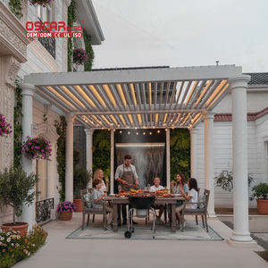 Pérgola de Aluminio Manual de Alta Calidad para Jardín, Patio, Balcón o Terraza, con Persianas Ajustables y Función de Cerramiento - Product Image 1