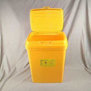 Fengji 35L Square Flip Top <b>Sharps</b> Box Medical Waste <b>Bin</b> Thickened Yellow Storage Bucket - Product Image 1