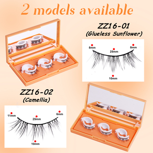 <b>Reusable</b> Natural Waterproof Self <b>Adhesive</b> False <b>Eyelashes</b> With Custom Logo No Glue Need Pre Bond Lashes Full Strip <b>Eyelashes</b> - Product Image 4