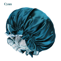 Bonnet en Satin de Soie Double Réversible de Gros avec Bandeau Écharpe de Bordure, Étiquette Privée, Logo Personnalisé, Bonnets et Enveloppes de Cheveux en Satin