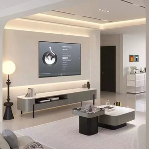 Zayshine Ý Sang Trọng Rắn Gỗ Cơ Sở Bàn Cà Phê Thạch Anh Tấm Vuông Đồ Nội Thất Phòng Khách Thiết Lập Lưu Trữ Đơn Giản Teapoy - Product Image 2