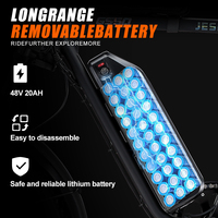 Vélo électrique tout-terrain G550 7 vitesses, cadre en acier haute teneur en carbone de 20 pouces, entièrement amorti, batterie au lithium 48V, vélo de neige hybride double usage