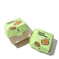   Boîte à hamburger pliable personnalisée, boîte d'emballage alimentaire et cadeau de fête avec motif et couleur personnalisés
