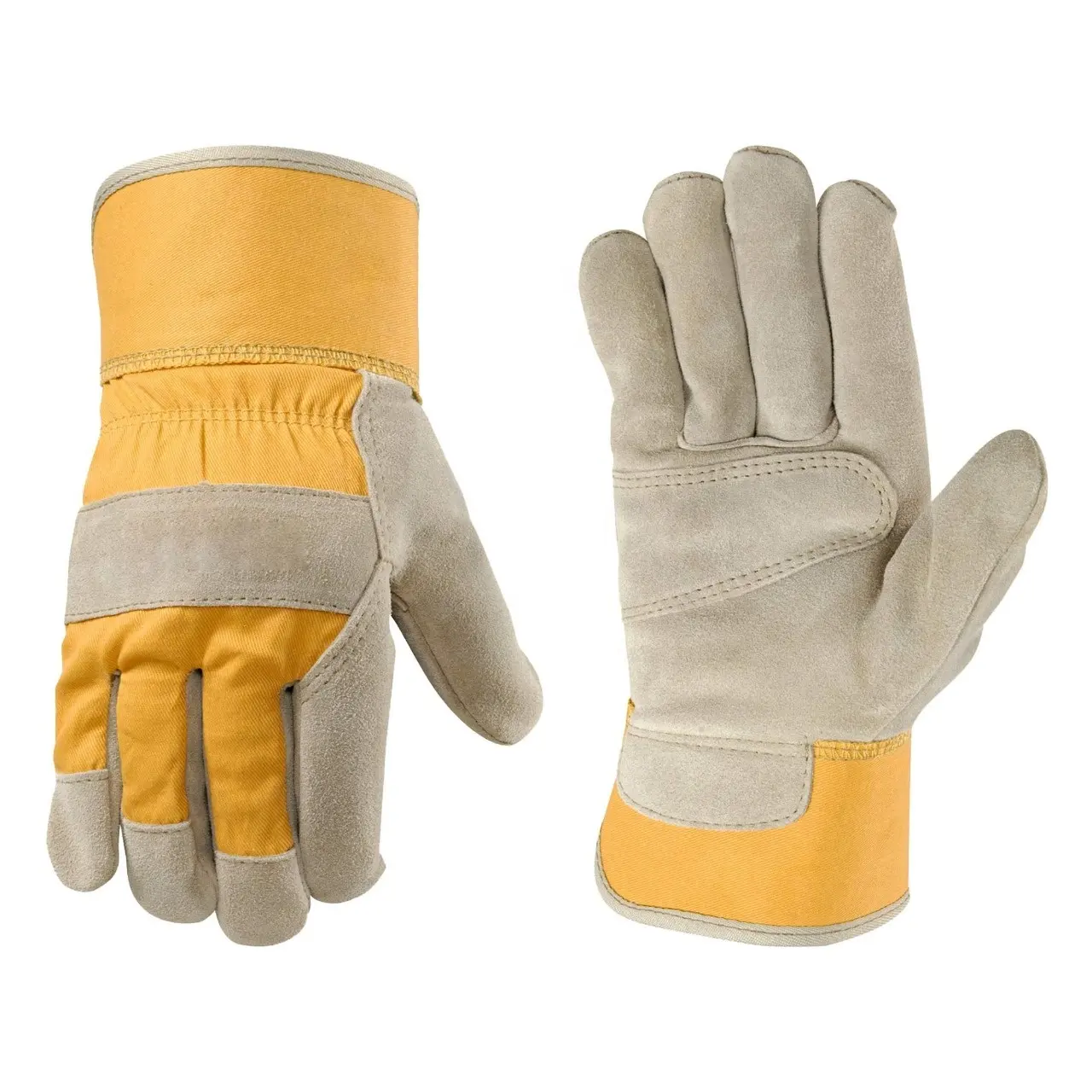 Gants de Construction en cuir de vache fendus, robuste, industriel, protection de sécurité, chauffés à la main, résistants aux coupures de jardin, pour le travail