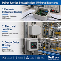 Boîtier de jonction électrique industriel en plastique ABS, étanche IP54, ignifuge UL94 V0, pour environnements de -20°C à +80°C