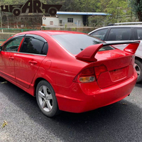 Spoiler Mobil FD2 Serat Karbon ABS 3 Bagian 4 Komponen Gaya FD 2 Spoiler Sayap Bagasi Belakang untuk Honda Civic Generasi ke-8 2006-2011 Sedan