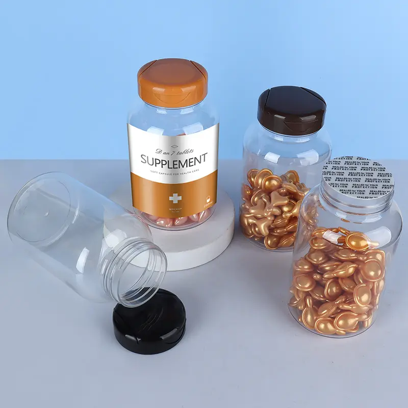 250cc Clear Supplement Fles Voor 150 Capsules Medicijn Transparant Lege Plastic Capsule Fles Lege Capsules Verpakking Fles