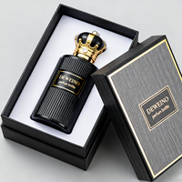 Flacons de parfum vides les plus vendus, 50 ml, flacon de parfum rond en verre, 50 ml, 100 ml, flacon de parfum noir avec emballage en boîte