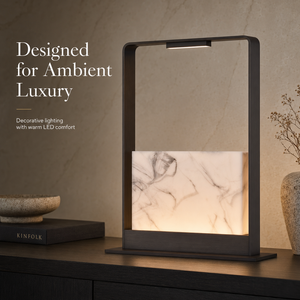 Luxury Modern Marble Effect LED Table Lamp Metal Frame Decorative Nightstand Lamp for Bedroom Living Room Hotel Project - Product Image 3