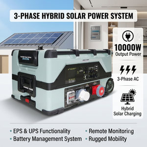 Sistema de Energía Solar de 12 Kw y 10000 Vatios para Acampar, Estación de Energía Trifásica con Controlador MPPT - Product Image 1