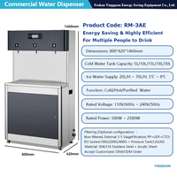 Dispensador de Agua Eléctrico de Acero Inoxidable con Compresor, Sistema de Filtrado de Agua de 5 Etapas, Agua Fría y Caliente