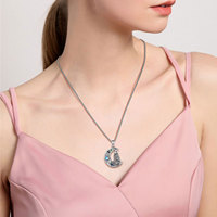 Merryshine 925 Sterling Silver Men Moonstone Celtic Viking Moon Wolf Collier Charm Jade Wolf Head Amulette Pendentif