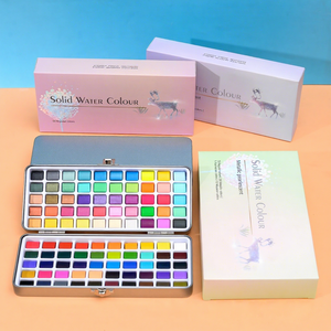 Ensemble de peinture <span class=keywords><strong>à</strong></span> l'<span class=keywords><strong>aquarelle</strong></span> solide transfrontalier de 50, 90 ou 100 couleurs, portable pour débutants et étudiants - Product Image 1