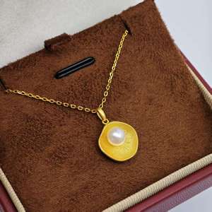 Collier pendentif minimaliste en argent 925 plaqué or UM Jewelry, vente en gros de perles d'eau douce naturelles pour unisexe, cadeau de mariage, fête - Product Image 5