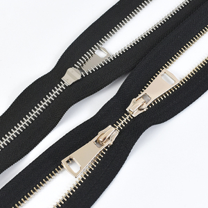 Meetee A3-6 5 # noir blanc 60/70/80/90/100/120/150cm de longueur doudoune simple Double <span class=keywords><strong>fermeture</strong></span> <span class=keywords><strong>éclair</strong></span> en alliage ouvert - Product Image 5