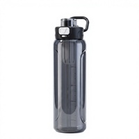 Bouteille d'eau sport Tritan avec compartiment à thé, brosse de nettoyage, compatible eau bouillante, portable, pour étudiants et activités de plein air