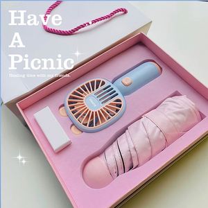 Ensemble cadeau pour filles en gros, 2 pièces, éventail et mini parapluie, pour femmes, joyeux anniversaire, pour promotion - Product Image 5