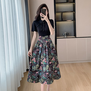 <span class=keywords><strong>2024</strong></span> nouveau chinois Patchwork faux deux pièces taille-cintrage minceur bouffée élégant Socialite Style <span class=keywords><strong>petite</strong></span> robe noire 8688 - Product Image 3