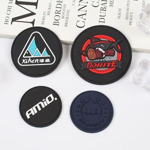 Sous-verres personnalisés avec logo, en PVC, imperméables, antidérapants, écologiques, avec étiquette <span class=keywords><strong>adhésive</strong></span>, étiquette en silicone personnalisée, tapis de tasse pour voiture - Product Image 2