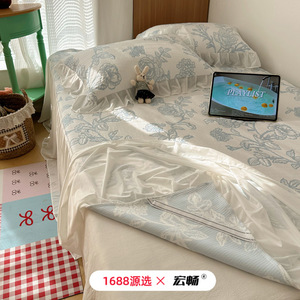 Korean Style Cooling Ice Silk <b>Bed</b> Mat 1.5m 1.8m Machine Washable Summer Air Conditioning Soft Mattress <b>Pad</b> - Product Image 3