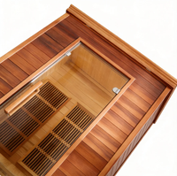 Sauna de infrarrojos lejanos de lujo para interiores, de cedro rojo canadiense, con calentadores de fibra de carbono para el bienestar en el hogar