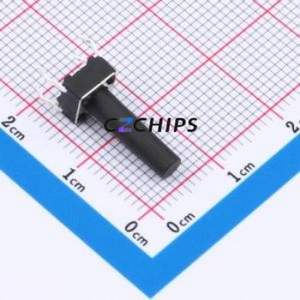 TSA06131-160B332BA Tactile Switch Through hole-4P,6.1x6.1mm Switch Single Pole Single Throw Round Button 1.8N 6.1mm - Product Image 1