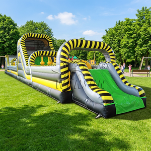 WINSUN Pista de Obstáculos Inflable de Alto Rendimiento, Material de PVC, Certificación CE, Resistente al Fuego e Impermeable, para Juegos Competitivos - Product Image 1