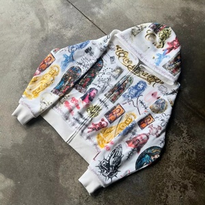 Sudadera con capucha de algodón de punto gofrado de 400 g/m² de alto gramaje con cremallera completa, estilo vintage, ropa urbana, fabricante, gráfico personalizado, para hombre - Product Image 1