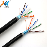 Huisheng harga pabrik kabel Cat6 Cat6e FTP kabel luar ruangan konduktor tembaga telanjang jaket ganda tahan air UV 305m