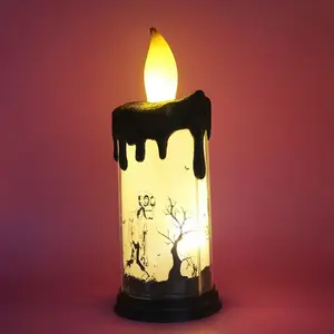 Halloween Celebration Parties Candles Lighted Lamp Battery Operated Spooky Candles Flameless LED Candles light