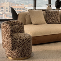 Tissu Jacquard Léopard de Luxe en Fil Teint, Respirant, Résistant aux Déchirures, pour Revêtement de Canapé, Grammage Lourd