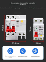 Disjoncteur différentiel miniature (MCB) DZ47SLES 2P/1P 63A 220V pour usage domestique, triphasé 3P+N 4P, interrupteur à air