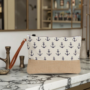 Biểu tượng tùy chỉnh bông vải Dây Kéo Túi mỹ phẩm trang điểm ly hợp túi - Product Image 6