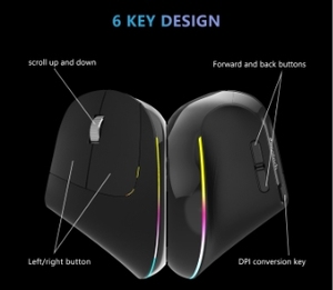 Il Nuovo Arrivo di Stile Ergonomico Verticale Mouse Senza Fili 2.4G con 1600DPI Regolabile per Pc Del Computer Portatile - Product Image 4